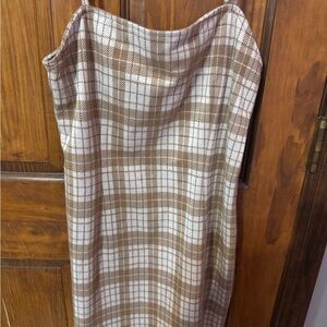 RSQ Beige and White Plaid Dress